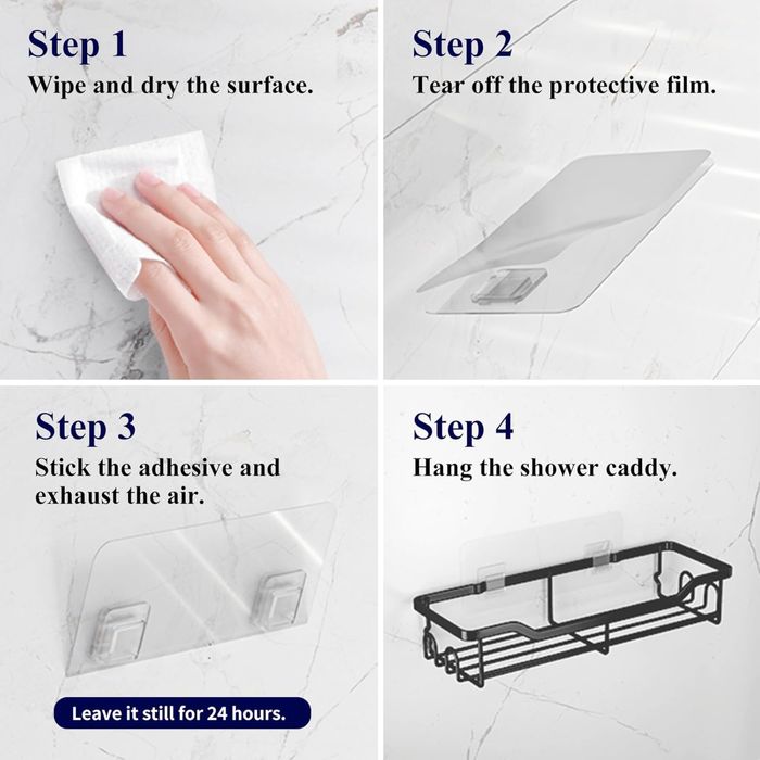 Zestaw 2 półek prysznicowych bez wiercenia