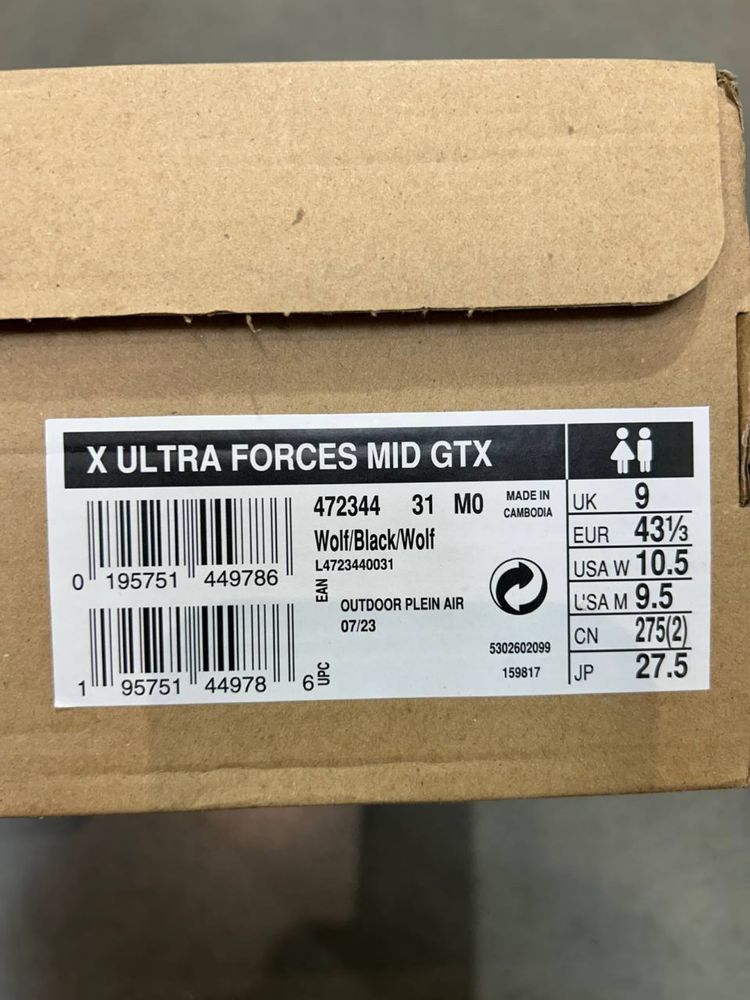 Тактичні трекінгові черевики Salomon x ultra gore tex 43,5-27,5см ориг