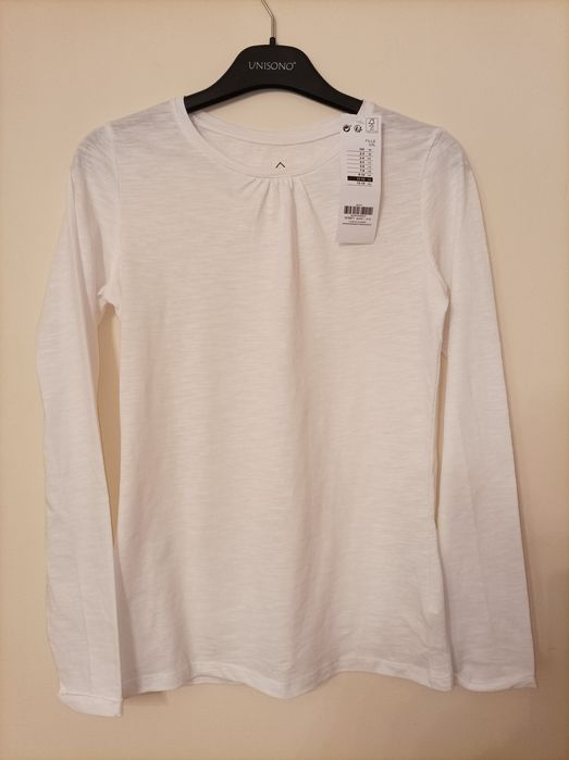 Biała bluzka dziewczęca bawełniana nowa 11-12 lat