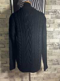 Pięknej gruby pleciony męskie czarny sweter Superdry