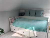 Łóżko IKEA Hemnes, szafka na materac, 2 materace, stan idealny TANIO