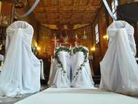 Pokrowce Uniwersalny na Krzesło do Kościoła na Ślub