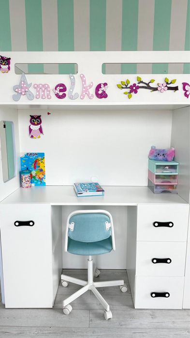 Piętrowe łóżko dziecięce białe