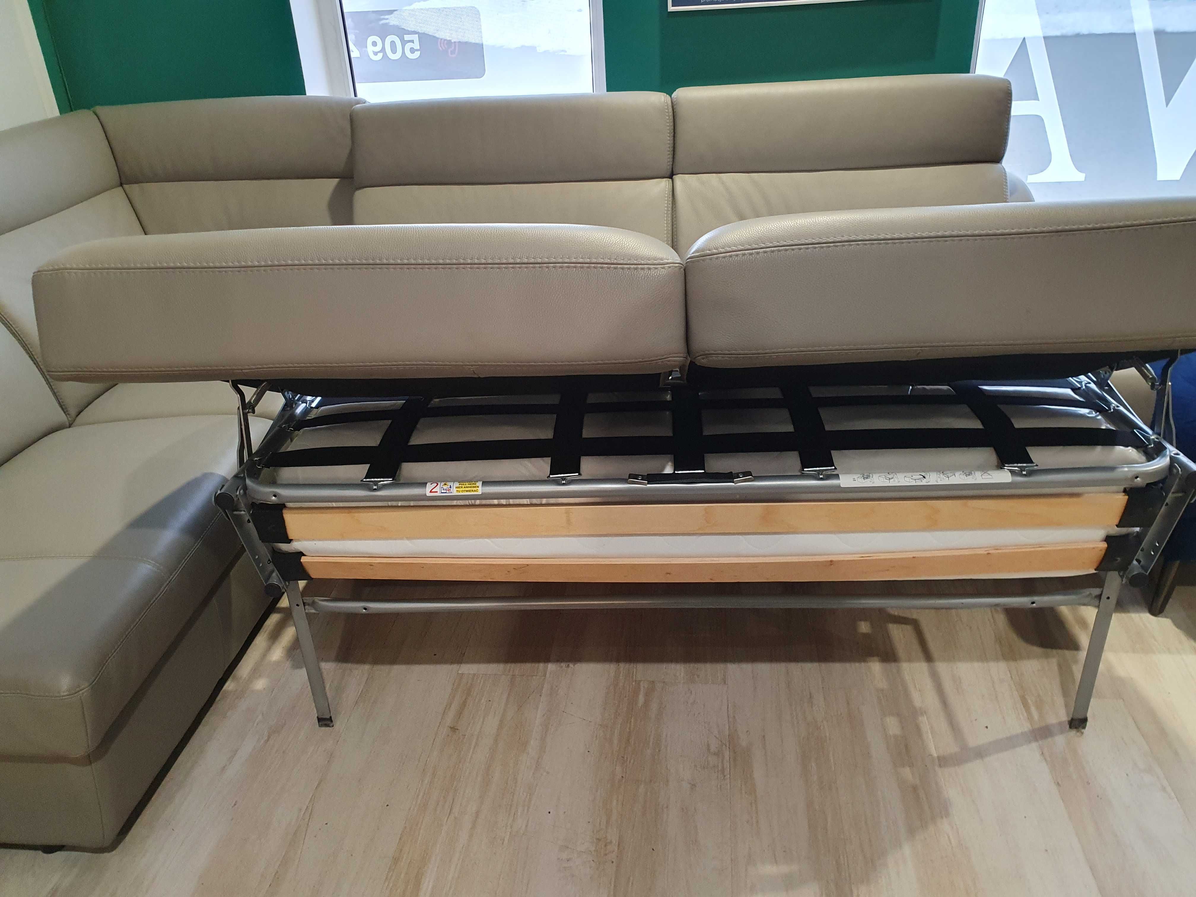 PAPAVERO NAROŻNIK z funkcją spania skórzany-VERO Promocja 20%