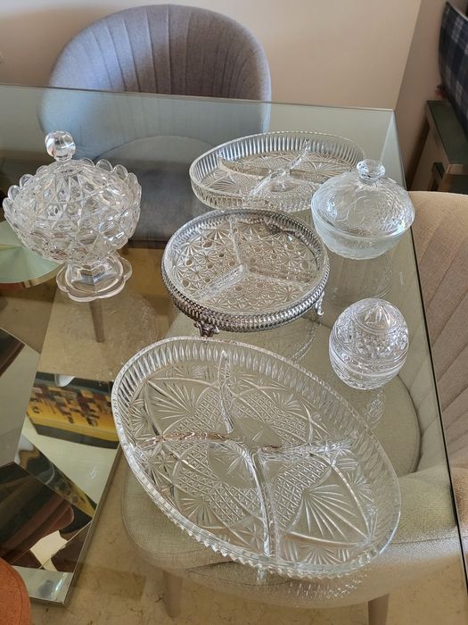 Conjunto 6 peças vidro de mesa