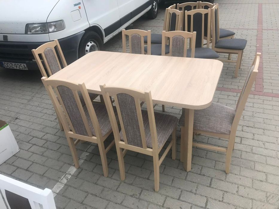 NOWE : Stół + 6 krzeseł, SONOMA + CAPUCCINO dostawa cała PL