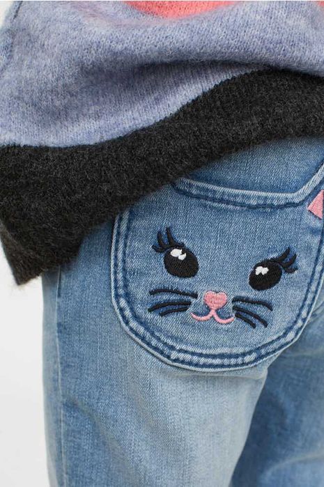 H&m skinny fit JEANS gumkowe org przecierane kotek r 140 nowe Z METKĄ