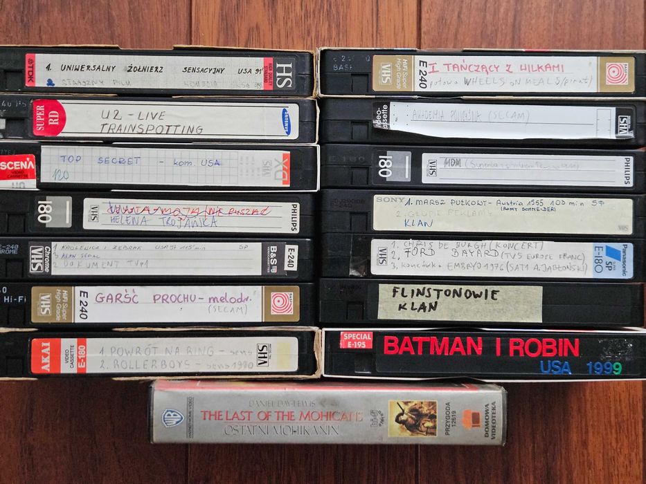 kasety vhs video 15 sztuk