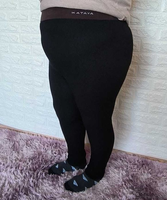 Лосіни жіночі чорні еластичні утеплені флісом розмір один 48-54