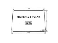 szyba przednia/tylna mtz 86