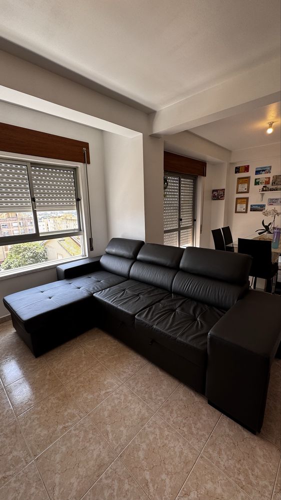 Sofá Cama Chaise Longue Cinza