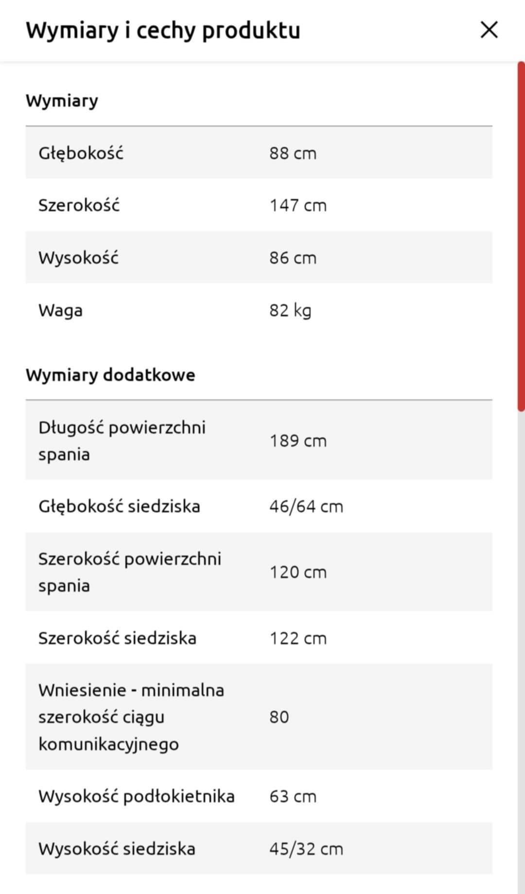 Sofa rozkładana 2 osobowa BRW