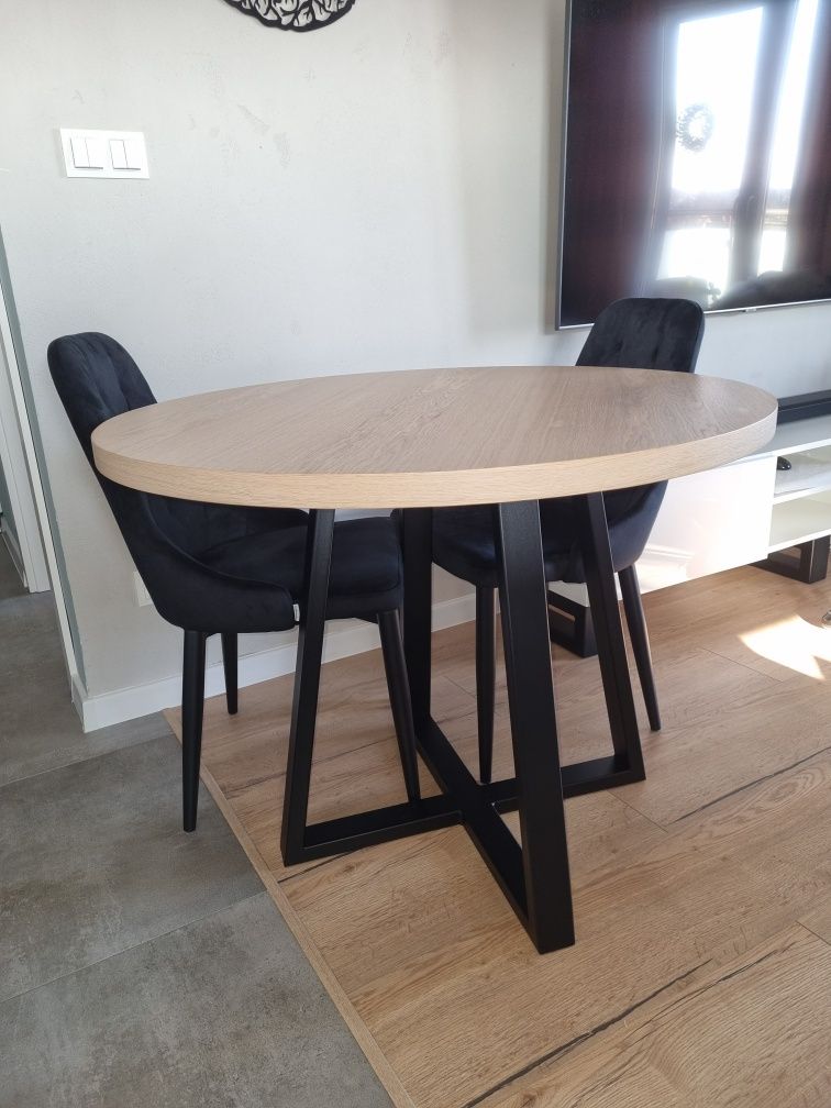 Stół okrągły o średnicy 100 cm stół loftowy