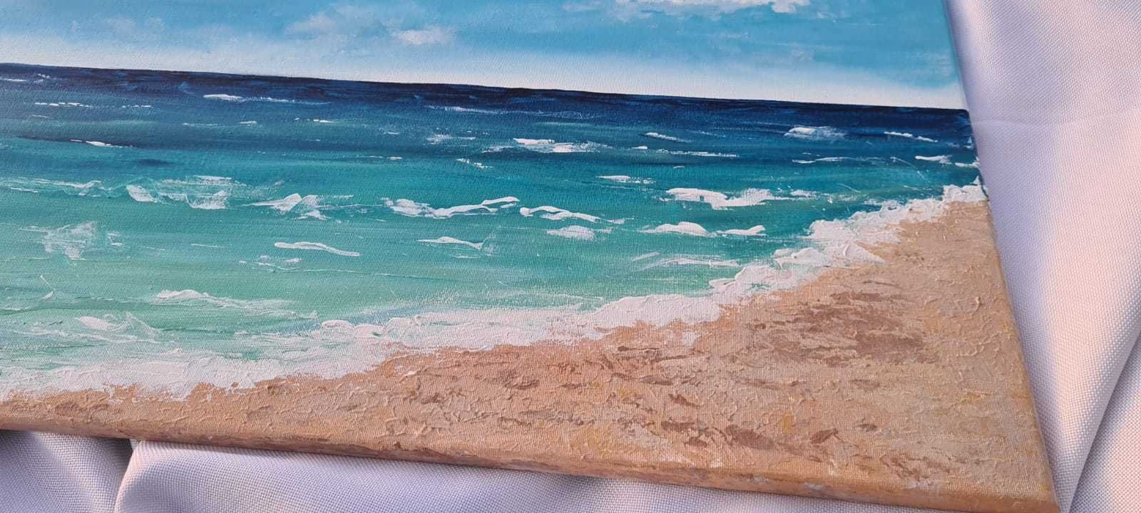 Obraz akrylowy płótno ręcznie malowany 50x70 obraz morze rękodzieło