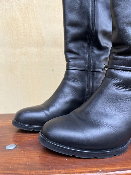 Зимові шкіряні сапожки, чорні, 39 розмір
