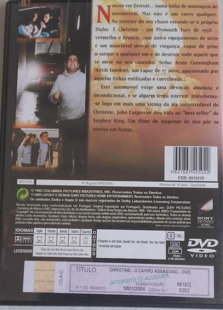 DVD "Christine, o carro assassino", de John Carpenter. Raro.