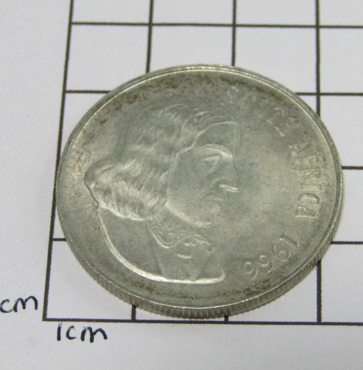 1966 South African Silver One Rand Coin