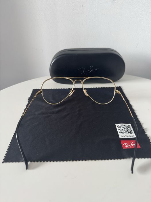 Okulary korekcyjne Ray Ban astygmatyzm krotkowzroczność złote sapphire