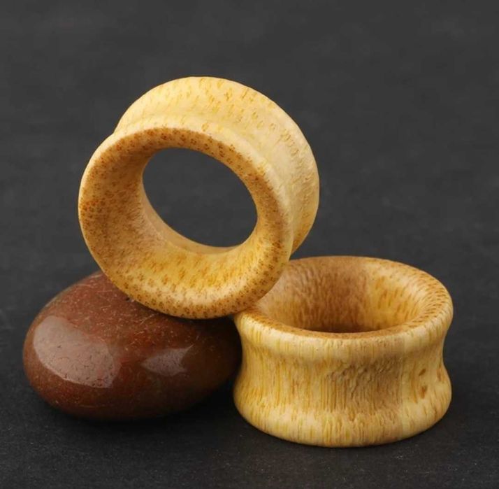 Piercings tuneis plugs janelas de orelha alargadores em bambu