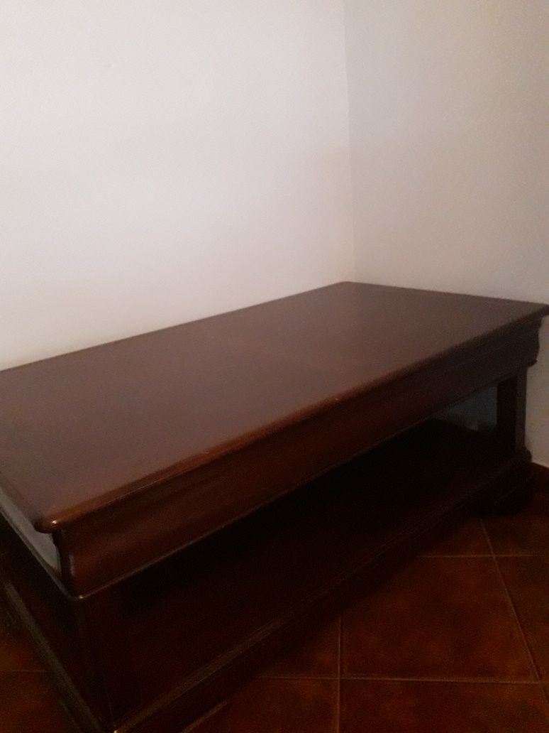 Mesa apoio com gaveta, madeira em cerejeira
