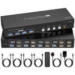 VPFET Przełącznik KVM HDMI 4-portowy 4K60Hz z symulacją EDID