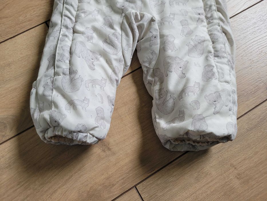 Kombinezon zimowy H&M 62 2-4 mies. unisex futerko miś niemowlęcy