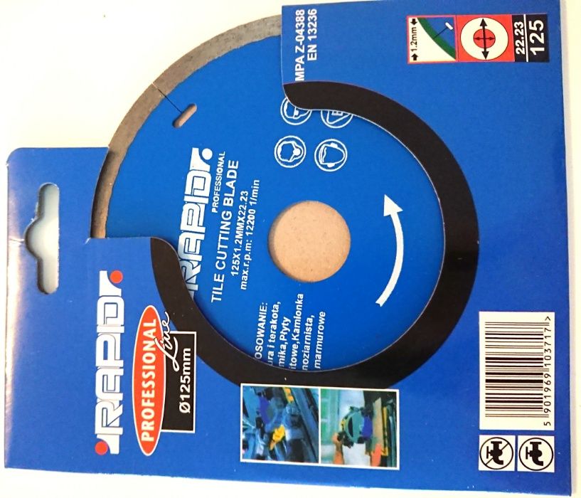 Tarcza diamentowa 125mm 22,2 1,2mm do glazury gresu kamienia płytek