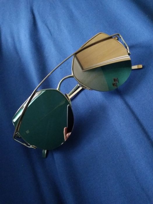 Okulary przeciwsłoneczne Cat eye cateye lustra lustrzane srebrne nowe