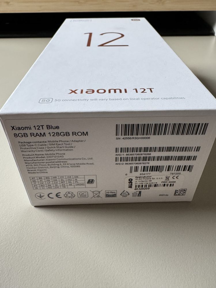 Xiaomi 12T 8 gb ram 128 gb rom