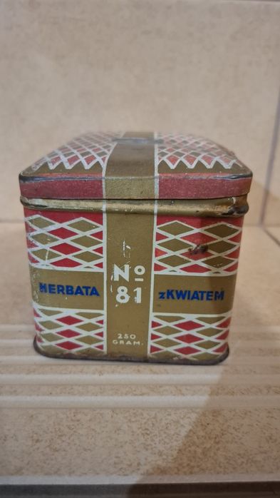 Puszka po herbacie przedwojenna Wysocki wp