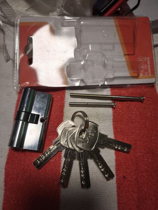 fechadura de porta de meio cilindro, inclui 5 chaves,