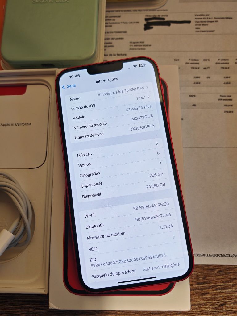 iPhone 14 Plus 256GB Vermelho Seminovo C/Garantia Aceito Retomas
