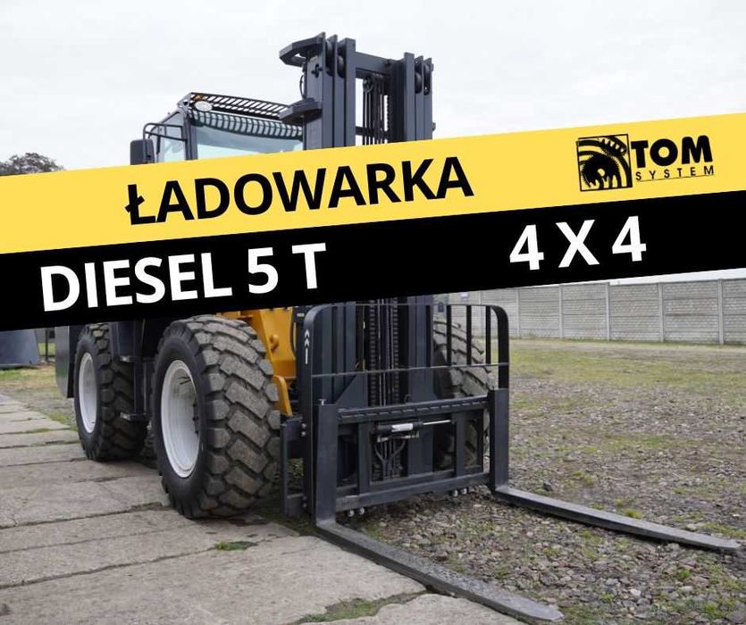 Ładowarka przegubowa terenowa 4x4 - udźwig 5 ton - 5 m widły, łyżka