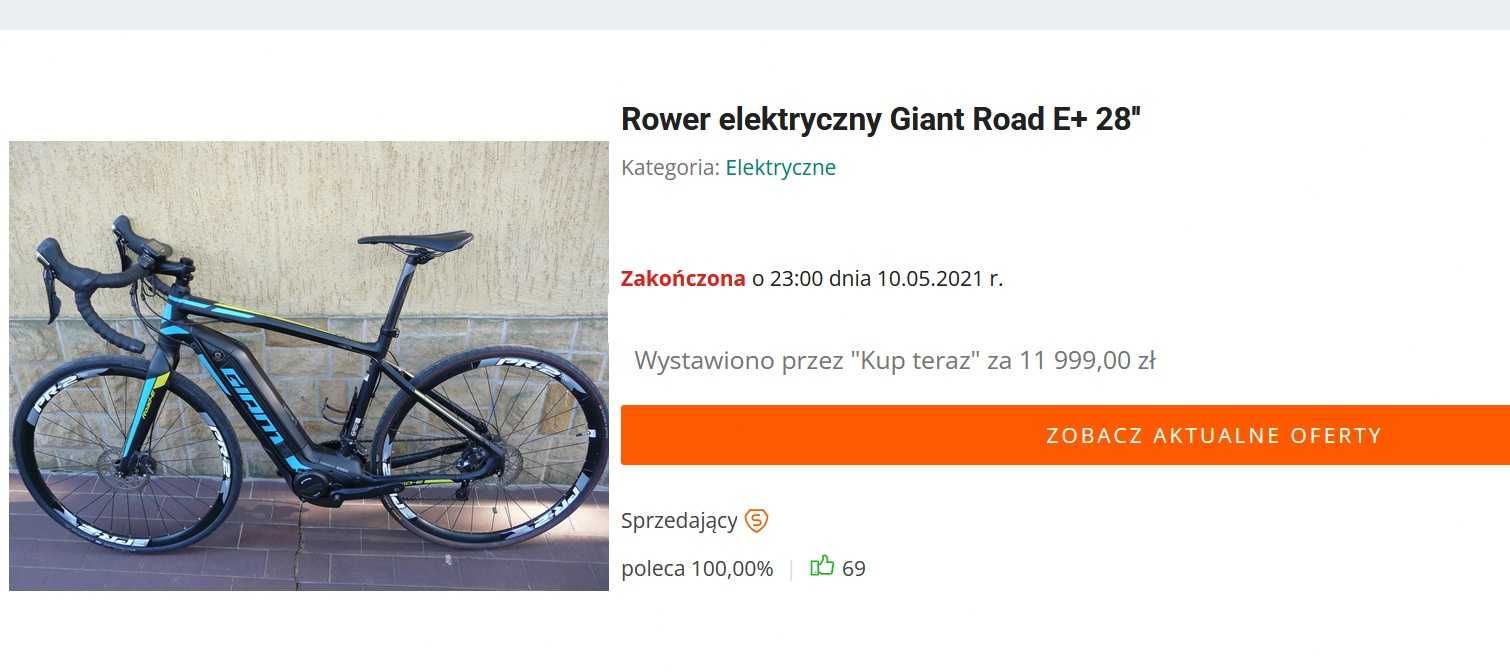 Rower Elektryczny Giant Road-E+ Silnik Yamaha Shimano Ultegra Książka!