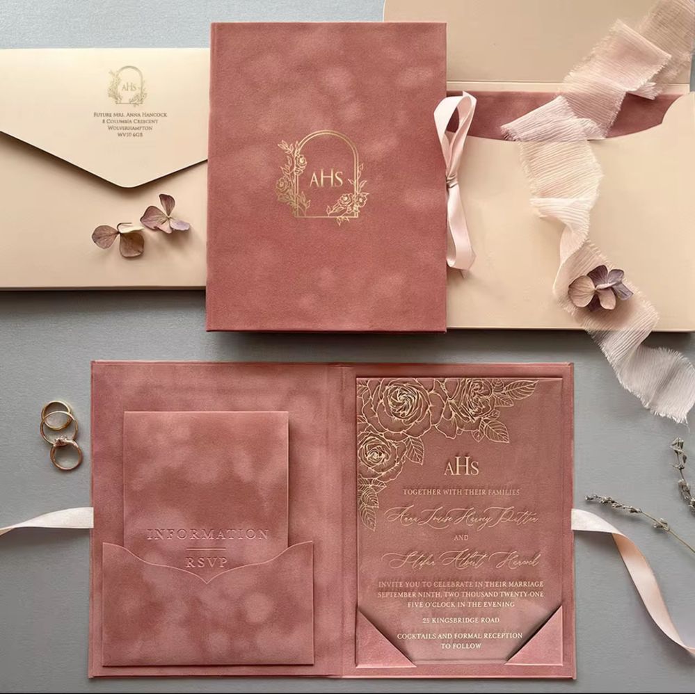 Luxuoso convite de casamento Personalizado