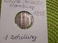 moneta srebrna Wolnego Miasta Hamburg z 1855r