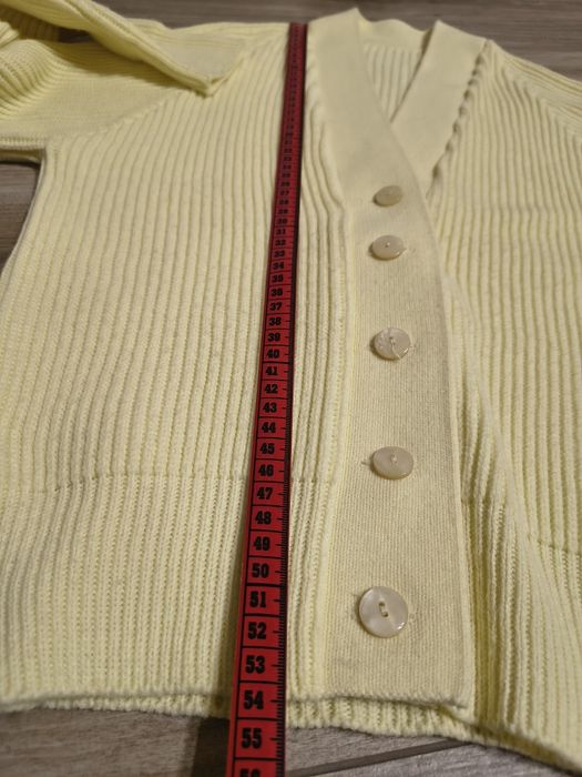 Kardigan żółty sweter rozpinany