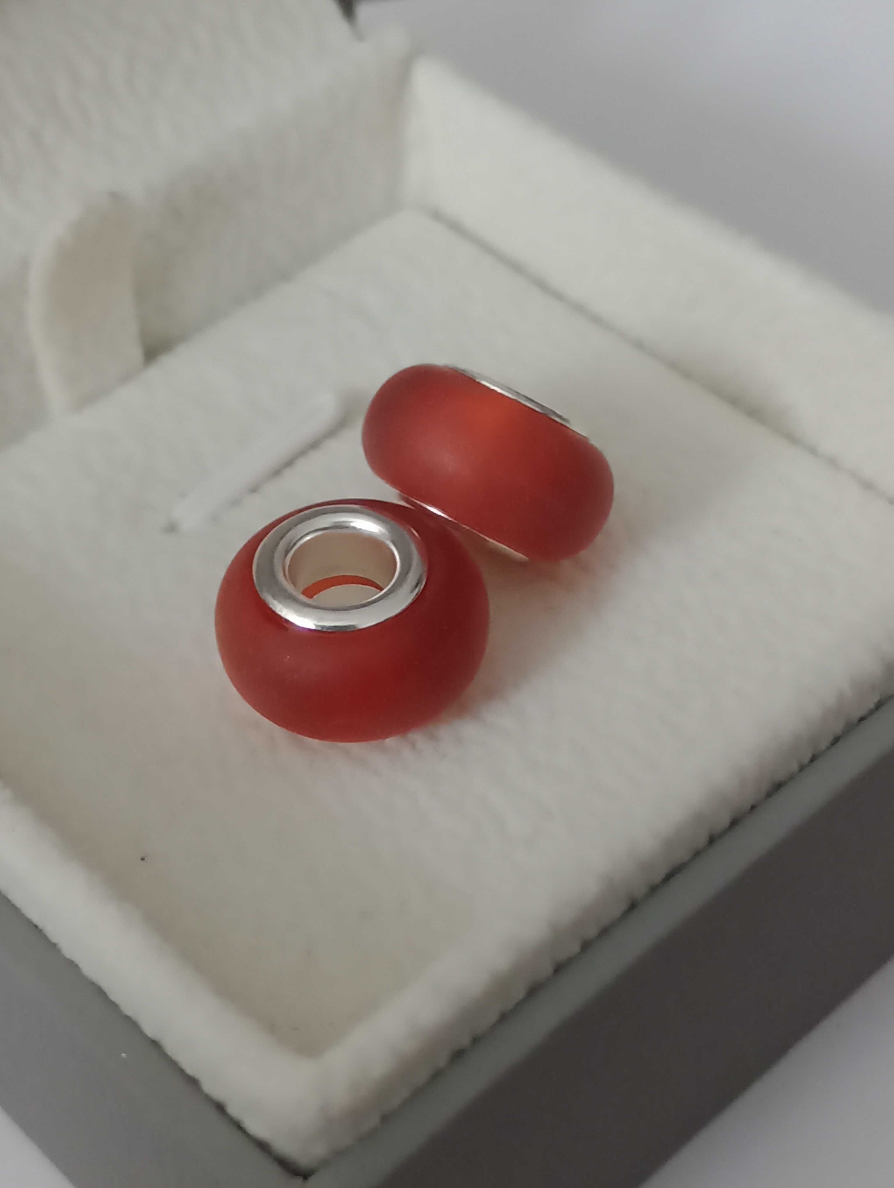 Charmsy w stylu murano platerowane srebrem