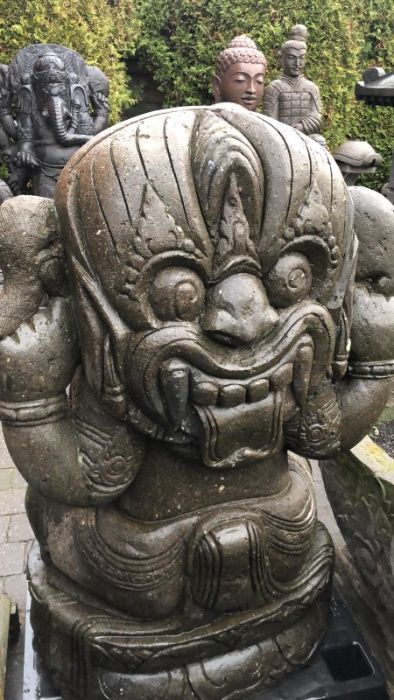Ganesha H155cm rzeźba z kamienia lawy - Uosabia witalność i żywotność