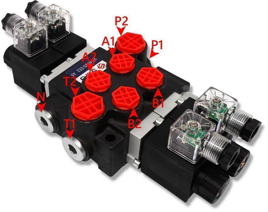 ROZDZIELACZ Hydrauliczny Elektryczny 4 SEKCYJNY 80L 12V [3262]