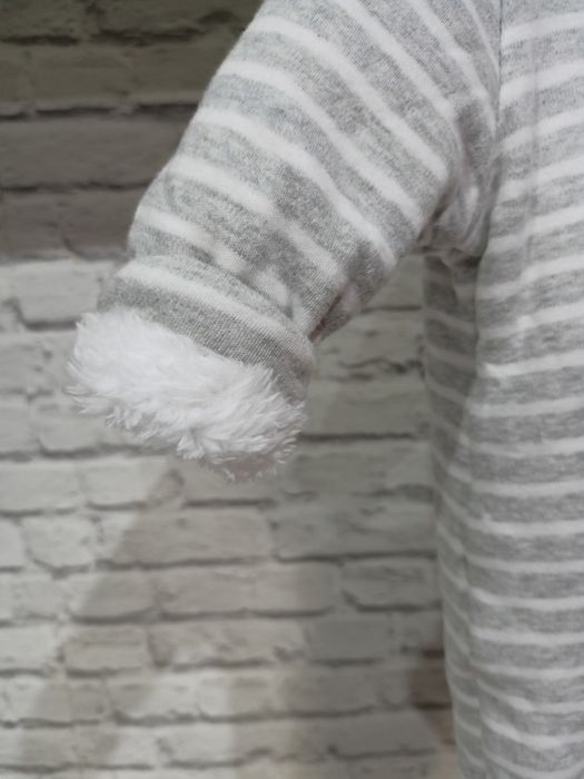 F F 56 62 kombinezon dresowy ciepły pajac miś z uszami zimowy przejsci