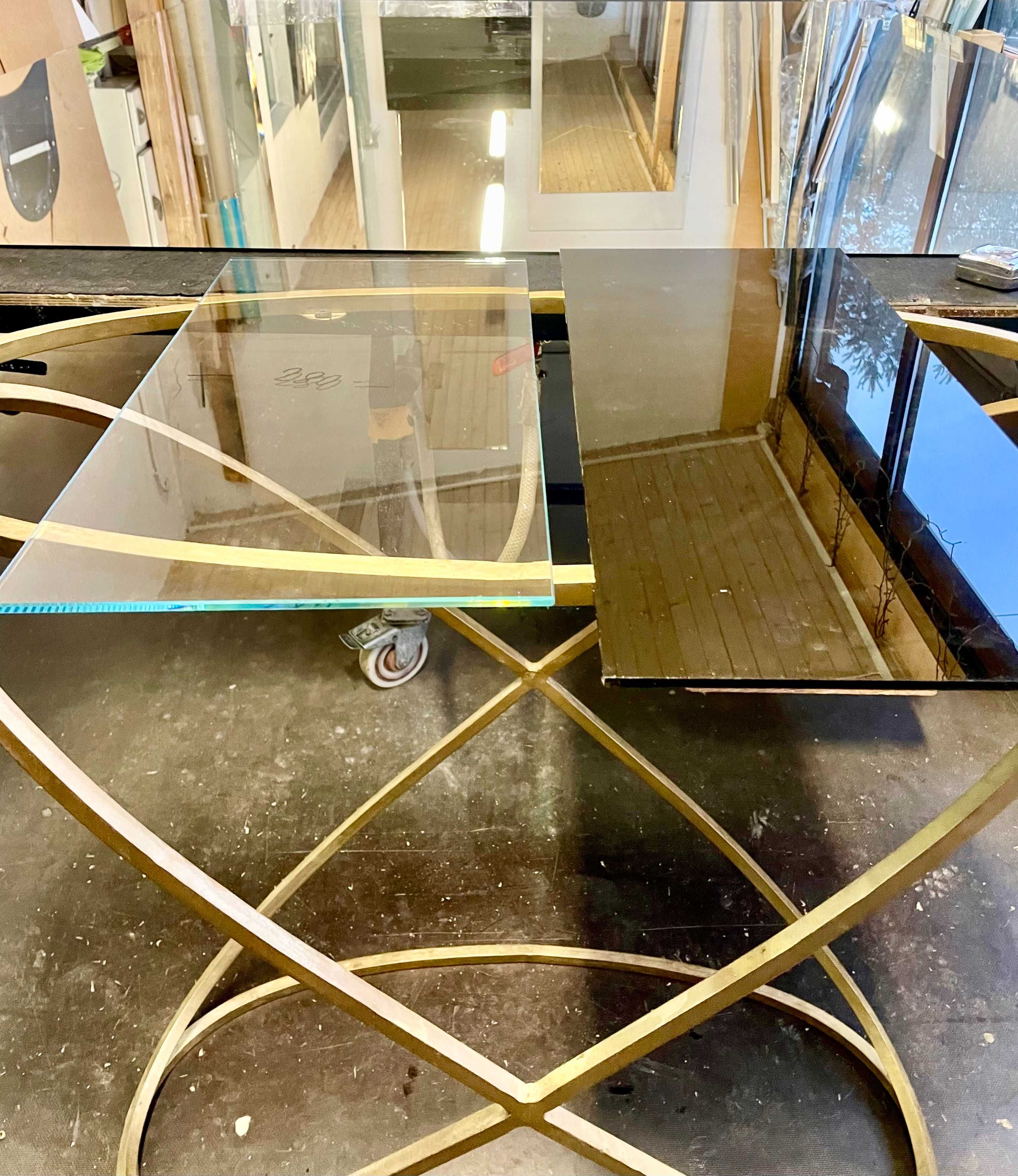 Elegancka konsola Luxe Gold J-Line złoto ze szkłem, J - Line Console