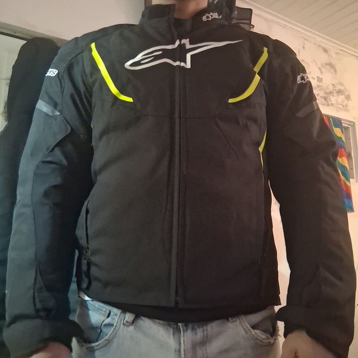 Casaco Alpinestars Rx 3 Waterproof preto e verde fluorescente