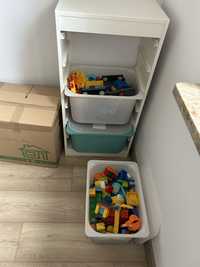 Lego Duplo trzy zestawy miks plus regal Ikea