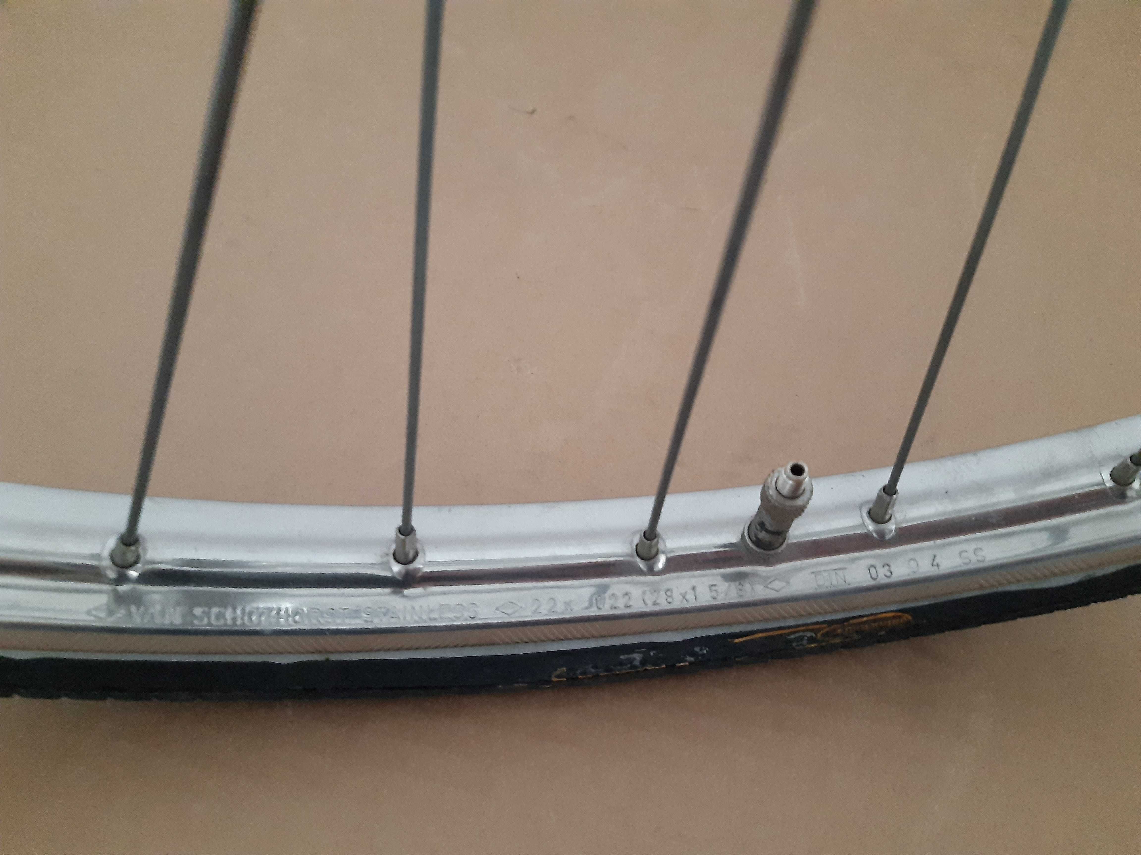 Piękne chromowane koło przednie Gazelle 28" obręcz Van Schothorst