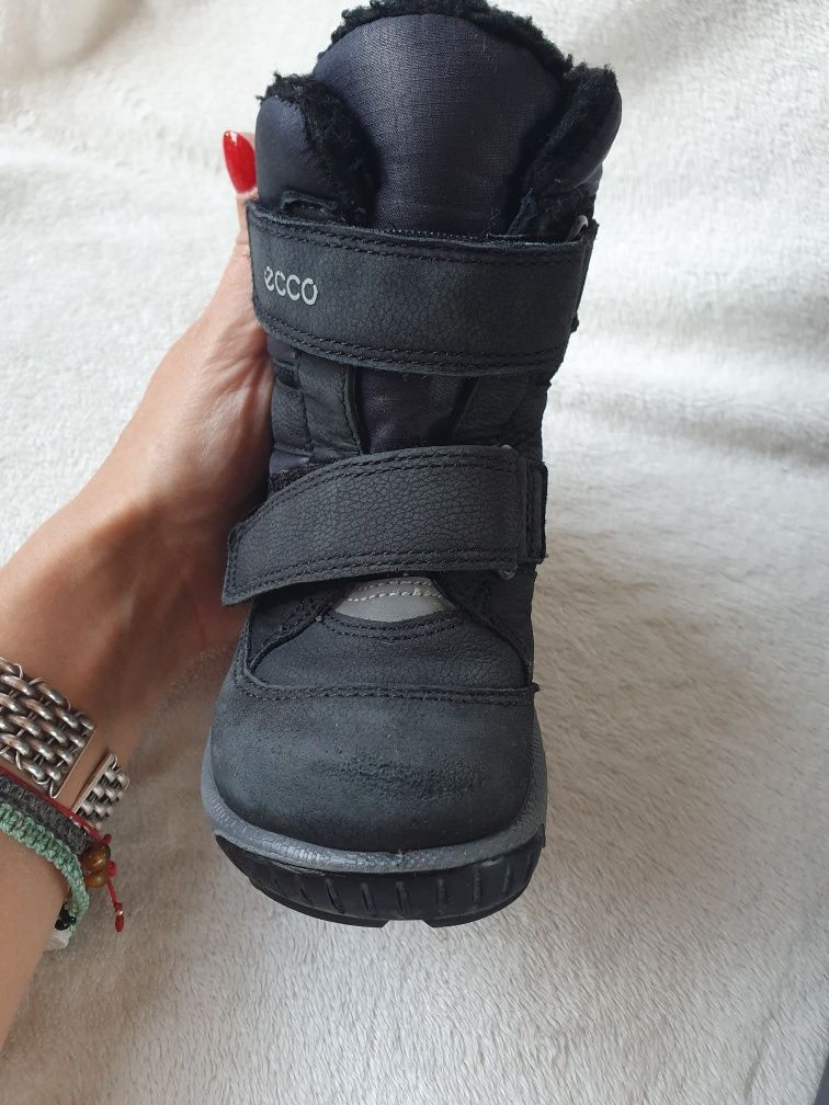 buty zimowe ecco biom 24 śniegowce gore tex skórzane na rzepy