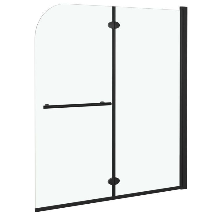 Vidaxl Składany Parawan Nawannowy, 2 Panele, Esg, 120 X 140 Cm, Czarny