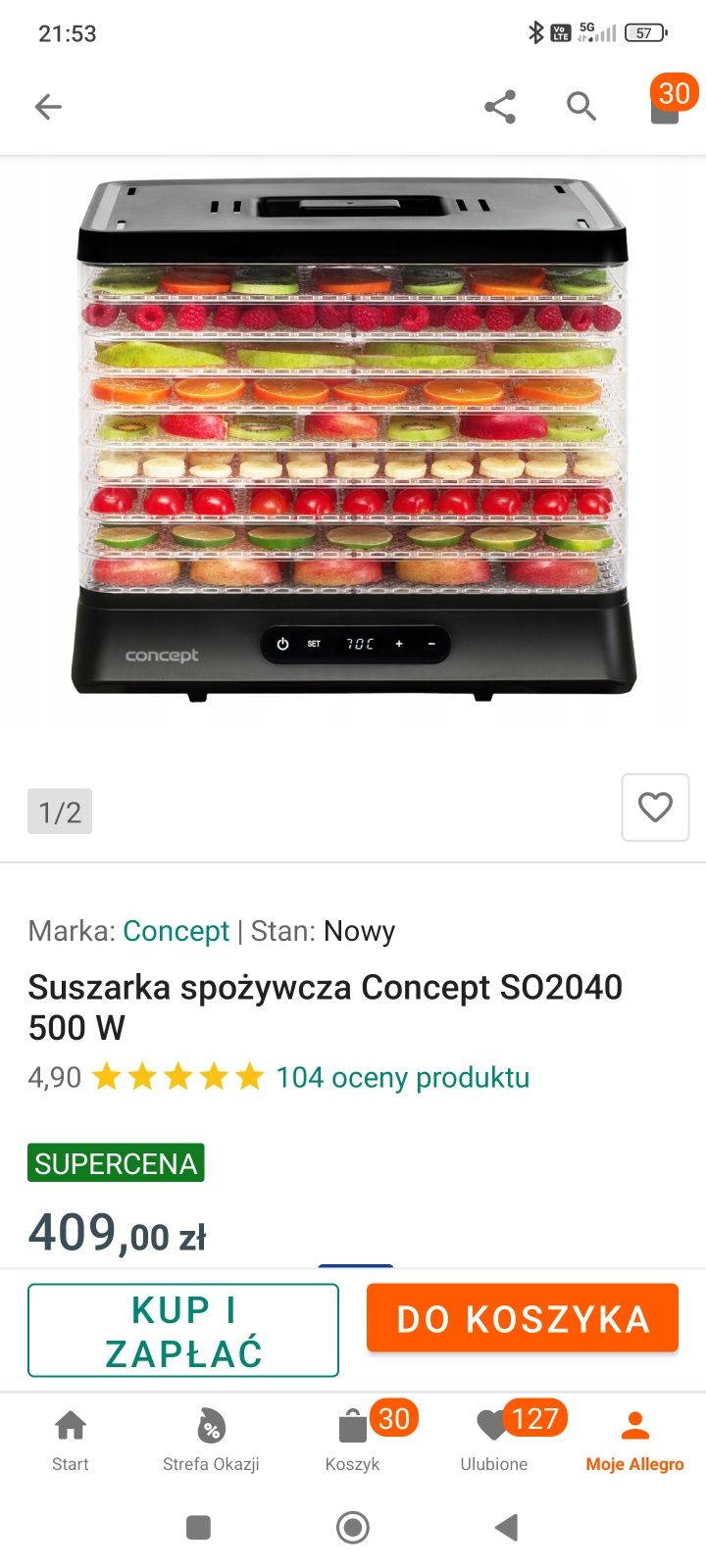 Suszarka spożywcza Concept  SO2040  500 W