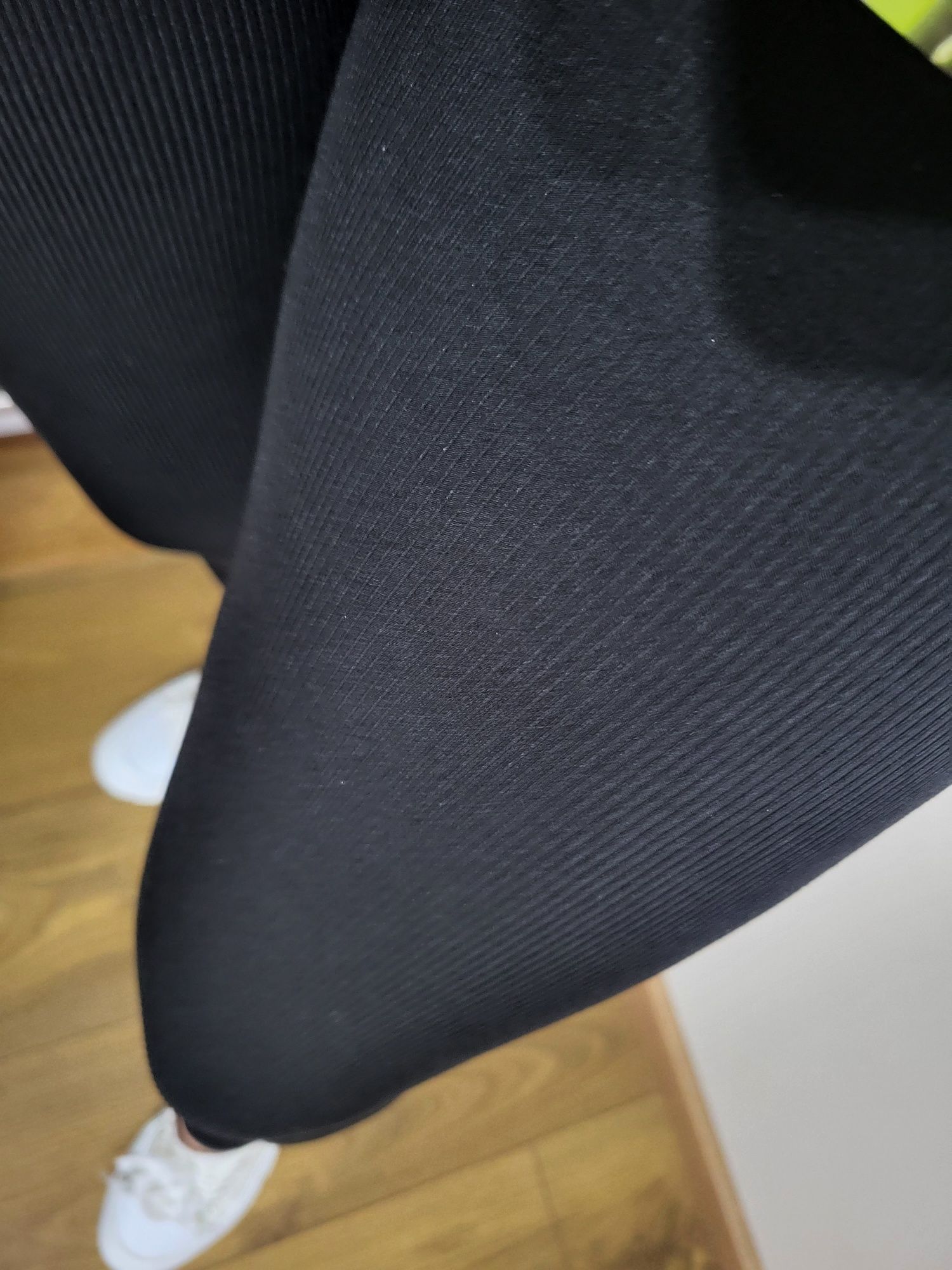 Czarne legginsy bambusowe prążek XL/XXL