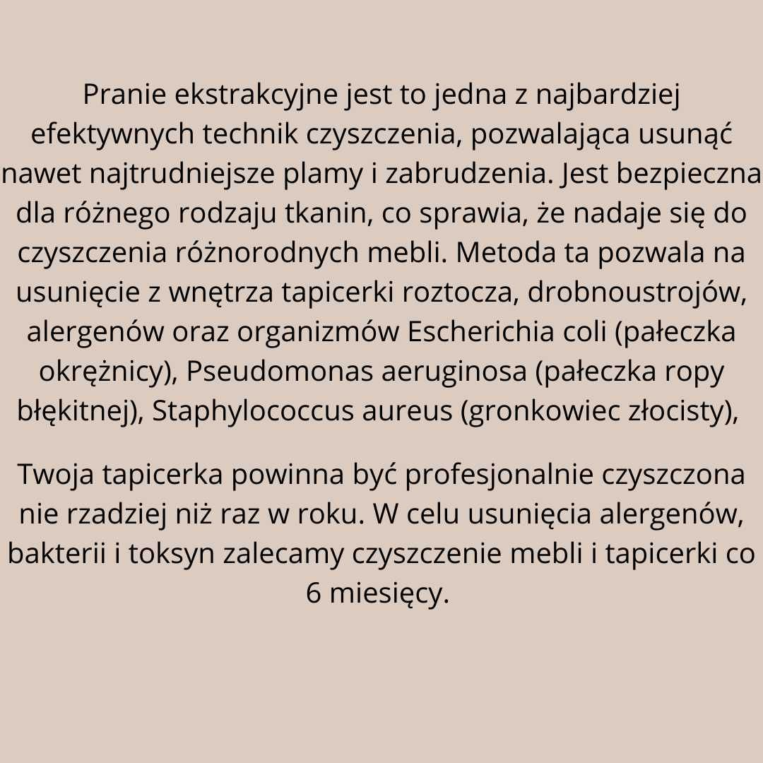 Pranie dywanów, wykładzin, tapicerki meblowej i samochodowej